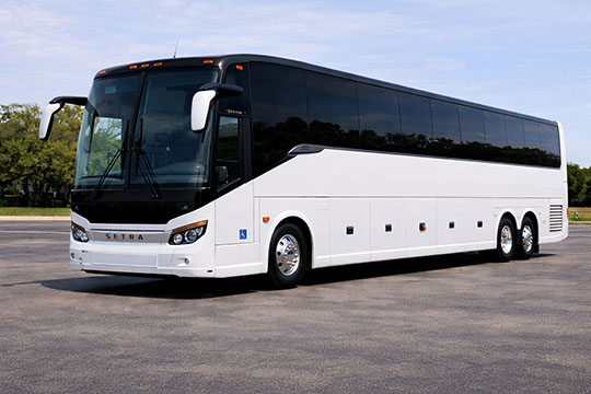 56-passenger charter bus rental Bozeman TX